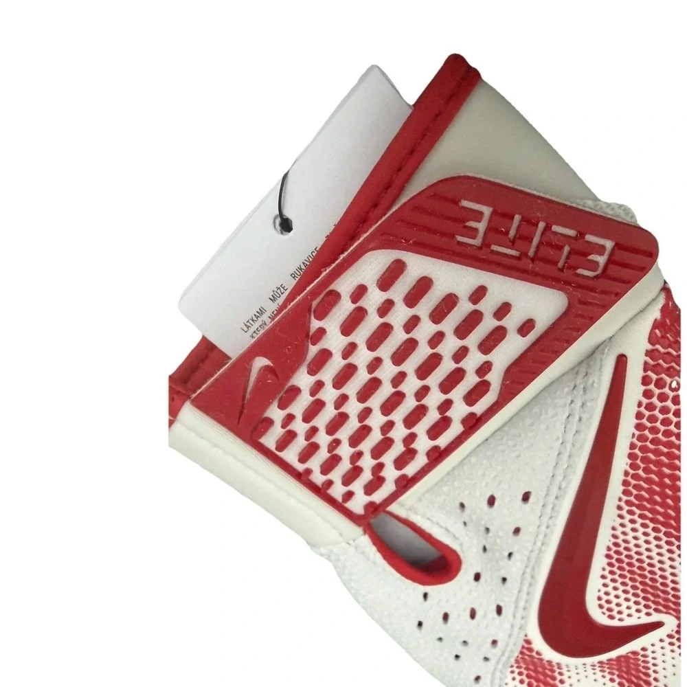 Nike Unisex's Alpha Elite Baseball‎ Batting Gloves Dri-FIT Size Medium Red White